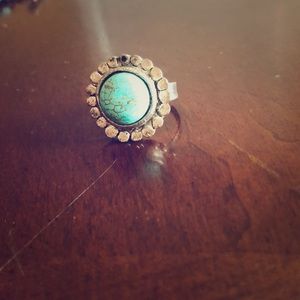 Distressed turquoise ring.